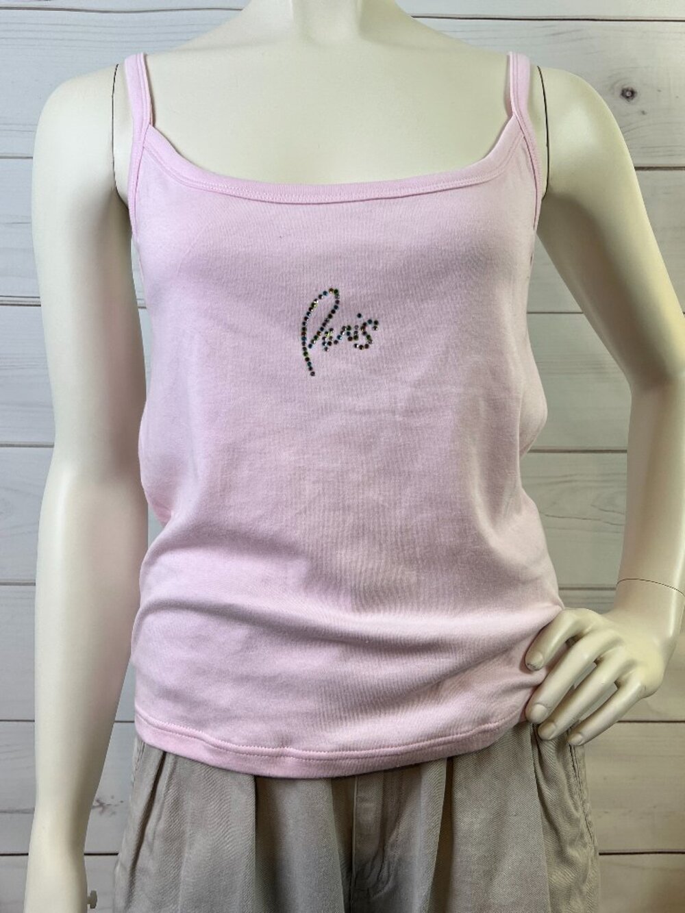 Paris Las Vegas Pink Rhinestone Paris Cami Tank Top - Size XXL - NWT